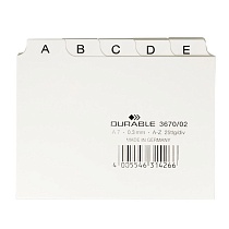 Карточки для картотеки Durable, A7, с табуляторами и ярлыками A-Z, 25 штук