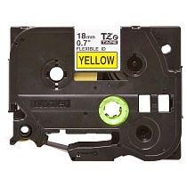 Картридж brother tze-fx641 с гибкой лентой 18 мм х 8 м, черный шрифт