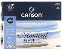 Альбом для акварели Canson Montval, среднее зерно, на пружине, 300 гр/м2, 12 листов
