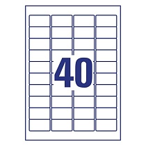 Этикетки адресные Avery Zweckform, прозрачные, 45.7 x 25.4 мм, 40 штук на листе, 25 листов
