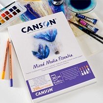 Альбом для смешанных техник Canson Essentia, склеенный, мелкое зерно, 250 гр/м2, 30 листов