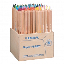 Набор карандашей цветных Lyra Super Ferby, 17.5 см, 96 штук, 24 цвета, деревянная коробка