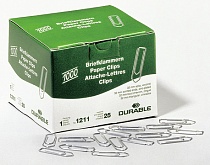Скрепки оцинкованные Durable, 32 мм, 100 штук, картонная упаковка
