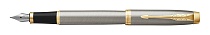 Ручка перьевая Parker IM Metal Brushed Metal GT, толщина линии F, позолота (S0856230)