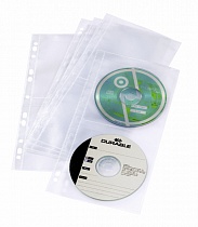 Карман Durable, для CD/DVD, 4 диска, с универсальной перфорацией