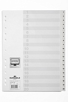 Разделитель цифровой 1-20 Durable, А4, вертикальный, перфораиця