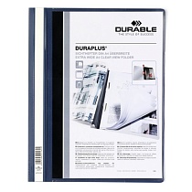 Папка-скоросшиватель для документов Durable Duraplus, с прозрачной обложкой, А4+, ПВХ
