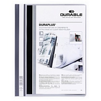 Папка-скоросшиватель для документов Durable Duraplus, с прозрачной обложкой, А4+, ПВХ